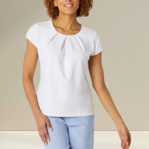 Liz Claiborne Texture Tee Womens Round Neck Short Sleeve Blouse size Medium